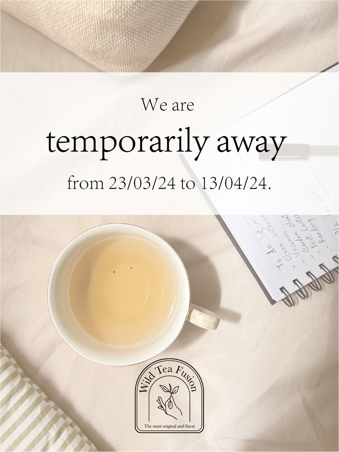 Sorry, we are temporarily away from 23/03/2024 to 13/04/2024.