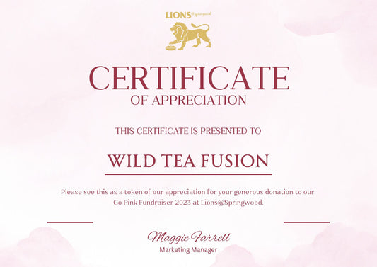 🎗️ Wild Tea Fusion Supports "Go Pink" Event with Donations to Lions@Springwood! 🎗️